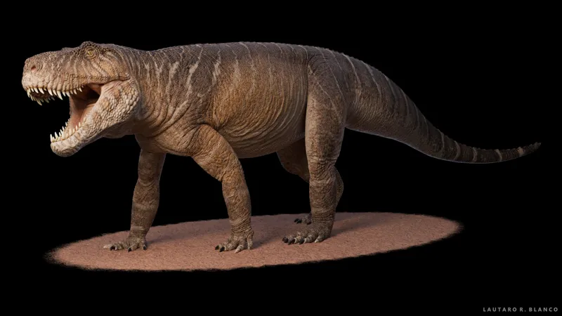 Fossilized skull and jaw fragments of the Triassic predator Shakajlura riojanensis discovered in Argentina