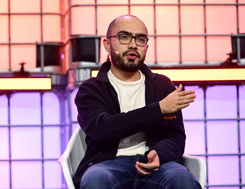 Alex Mashrabov, co-founder and CEO of Higgsfield, speaking on stage at Web Summit Qatar 2026.