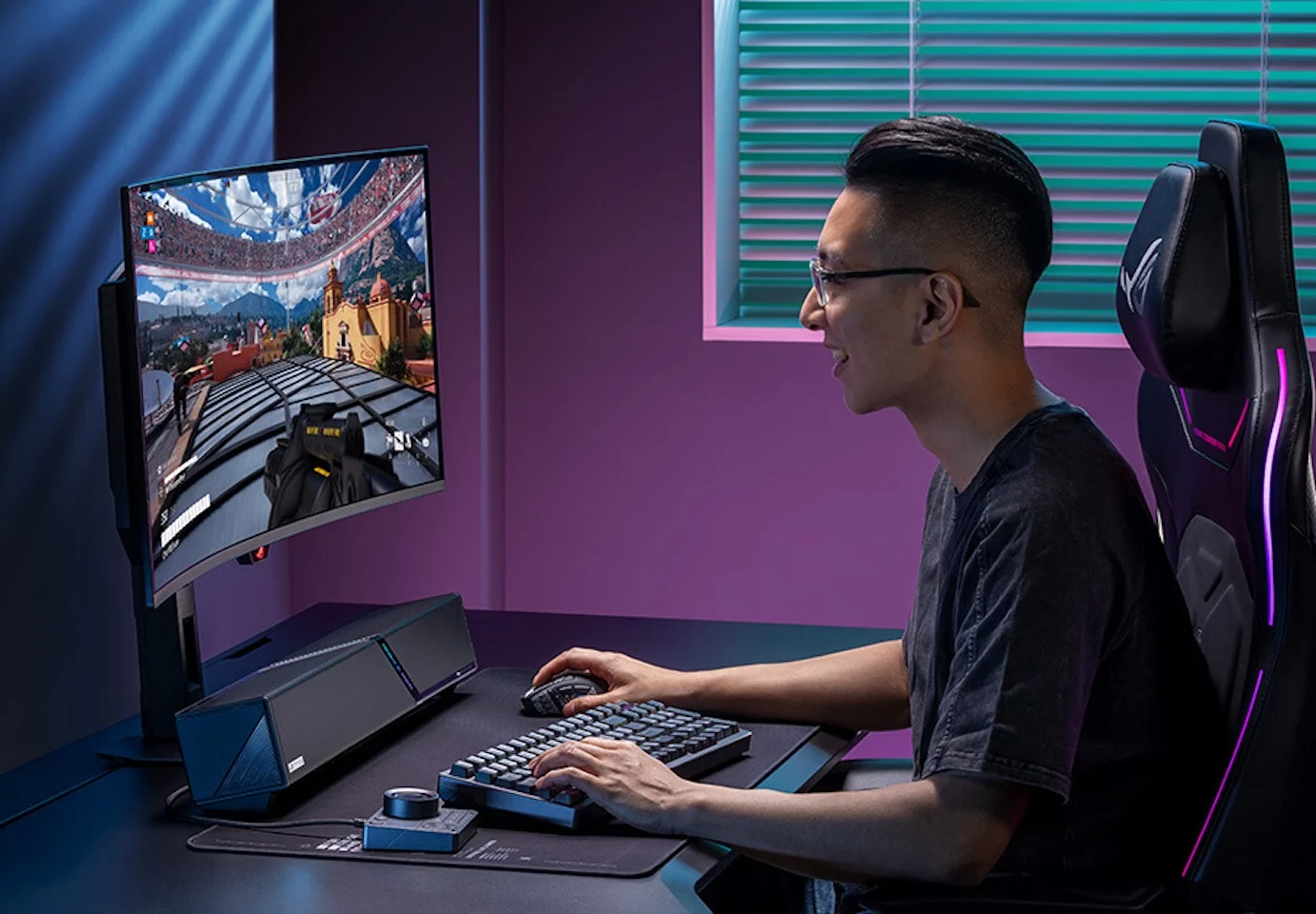 Ігрова саундбар-система ASUS ROG Gjallar на робочому столі