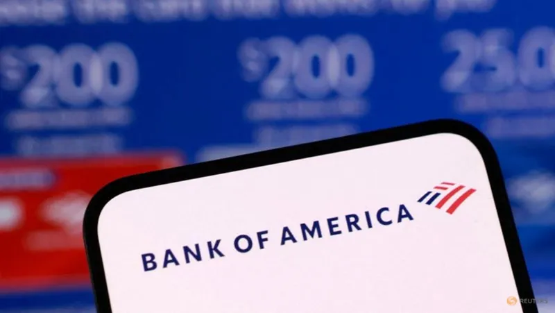 Bank of America corporate logo displayed on a modern building facade