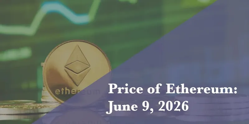Золота монета Ethereum з логотипом на передньому плані, що розміщена перед абстрактним фінансовим графіком ринку криптовалют.