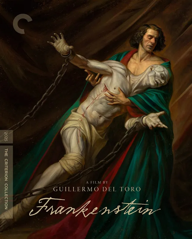 Колекційна обкладинка видання «Франкенштейн» від Criterion з художньою ілюстрацією Денвера Бальбабоко, що зображує монстра та Віктора Франкенштейна.