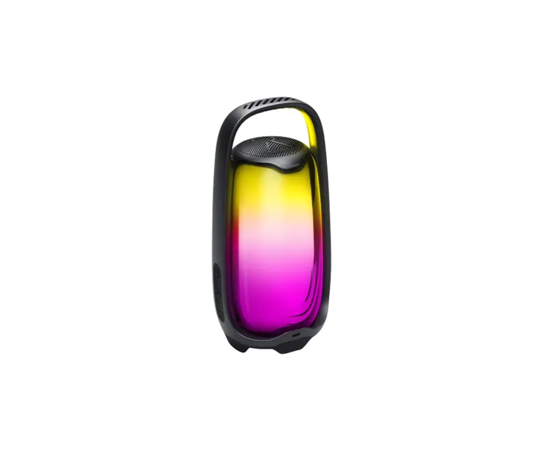 The JBL Pulse 6 illuminated portable Bluetooth speaker showing its 360-degree lightshow and top handle