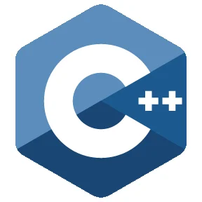 Офіційний логотип C++ та GNU компіляції на тлі вихідного коду GCC