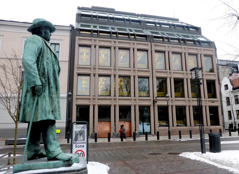 Norges Bank Investment Management building in Oslo headquarters managing Norway sovereign wealth fund