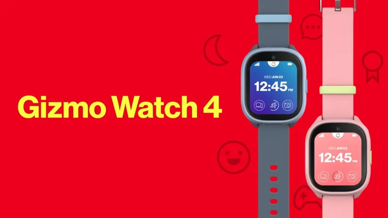 Дитячий смартгодинник Verizon Gizmo Watch 4 синього та зеленого кольору на яскравому фоні