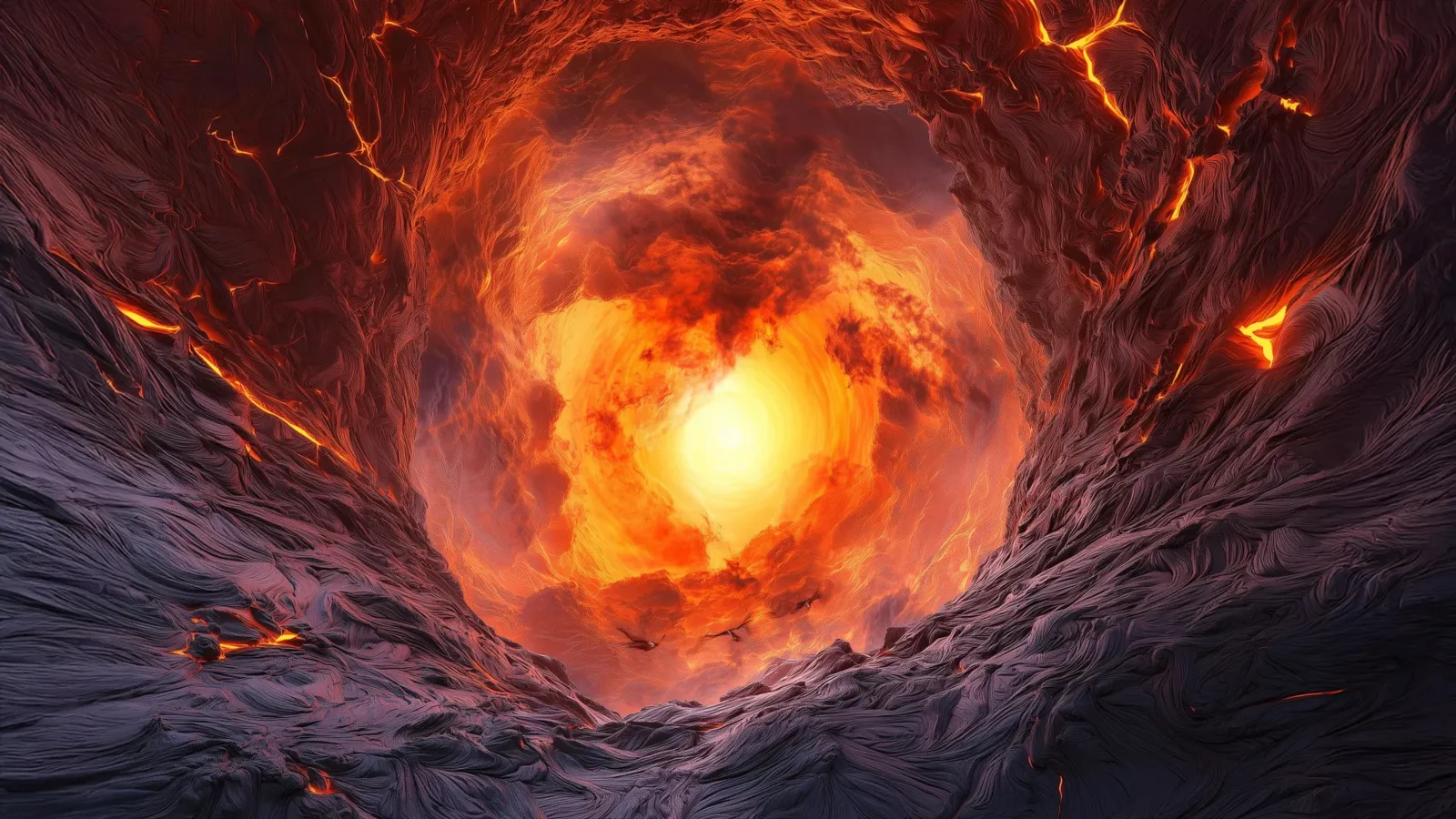 3D geological render of a subterranean magma chamber beneath Tuscany